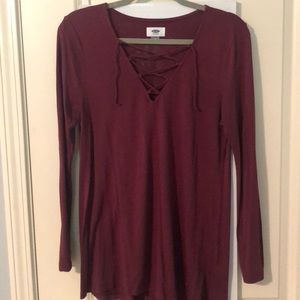 Old Navy maroon long sleeve fashion top